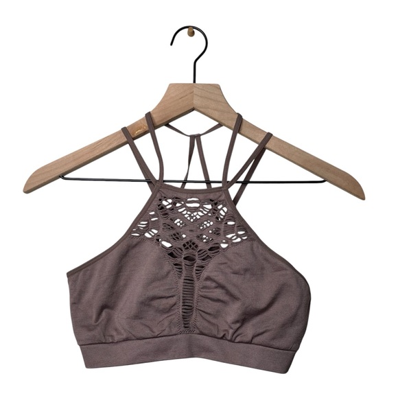 NWOT Victoria’s Secret Women's Bralette Halter Seamless Cutout Taupe Brown - Picture 2 of 11